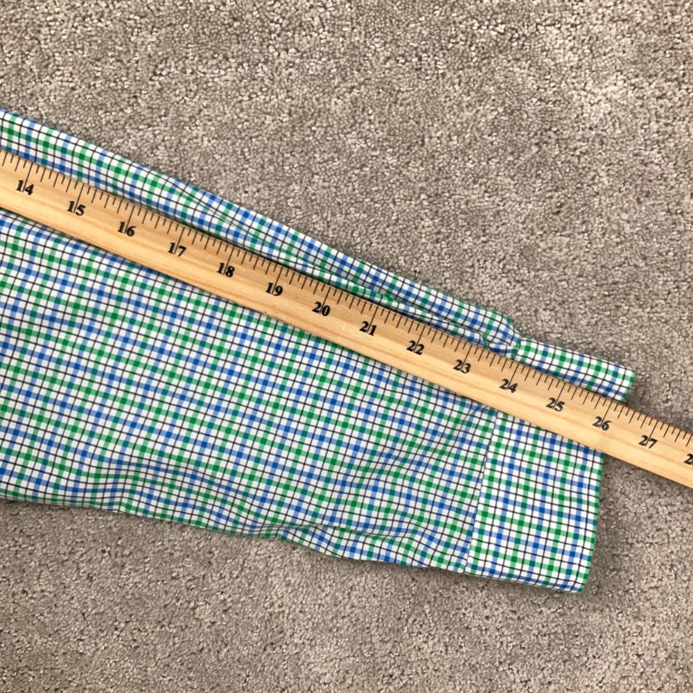 Ralph Lauren Shirt Men XLarge Blue Green Plaid Check Button Down Stretch Cotton - Picture 5 of 9